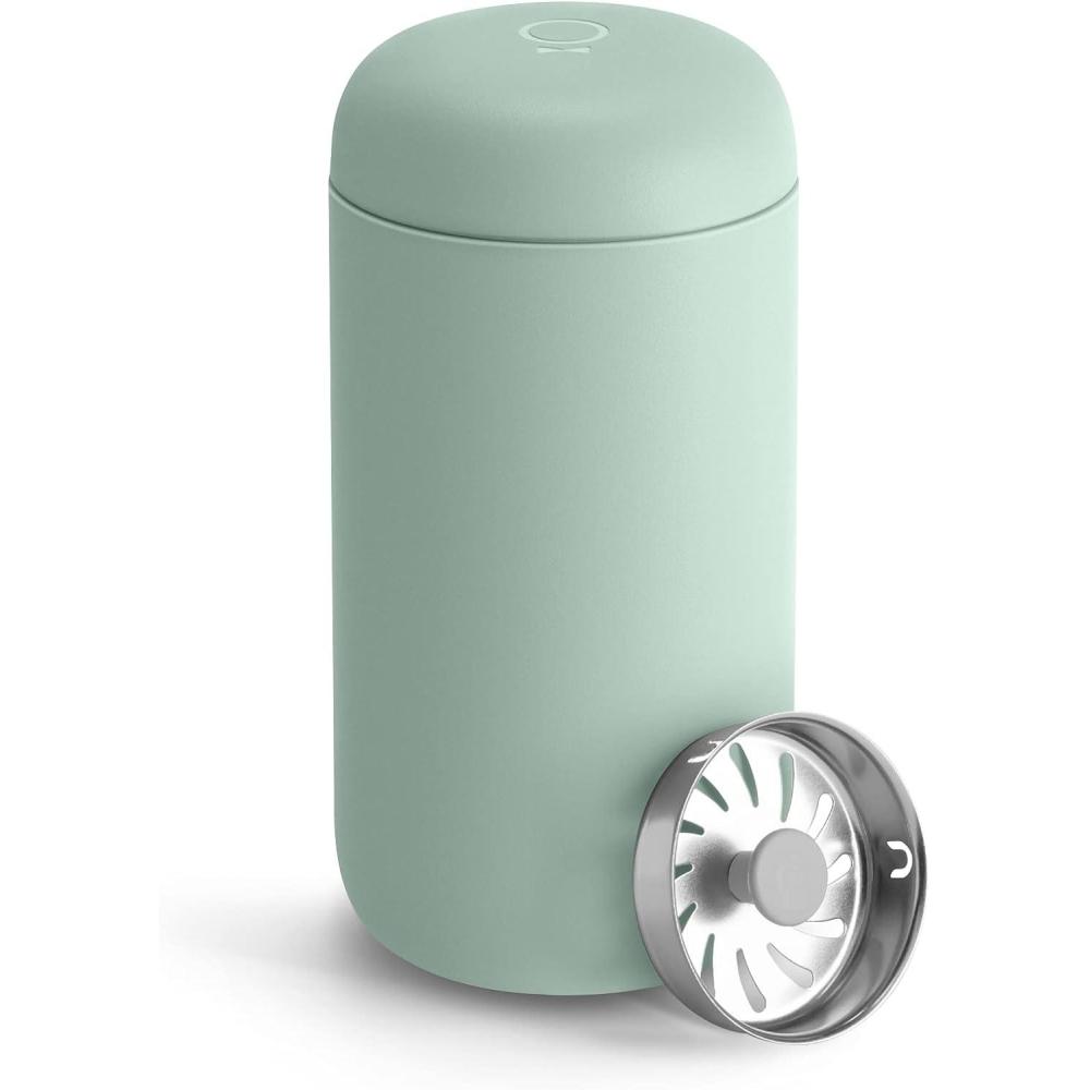 imageFellow 12 oz Carter Move Travel Mug  VacuumInsulated Stainless Steel Travel Coffee Mug  Coffee Tumbler with Ceramic Interior and Splash Guard  Warm PinkMint Chip