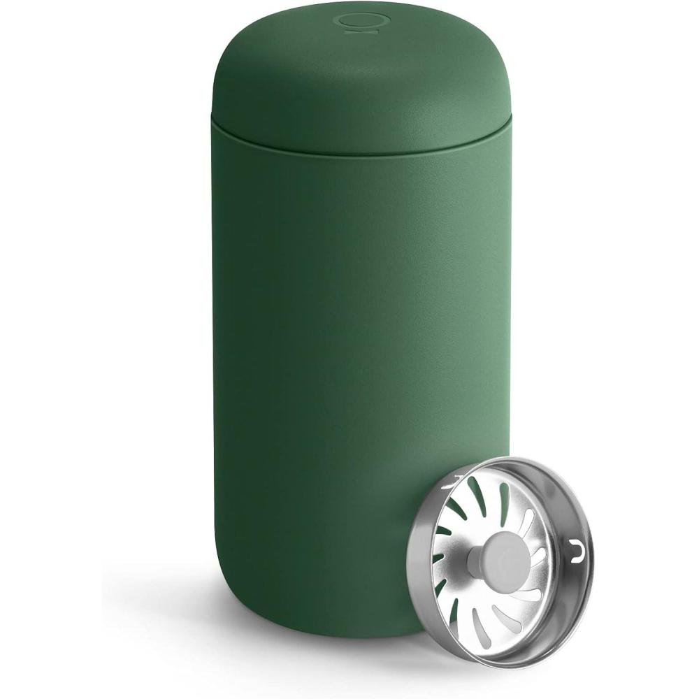 imageFellow 12 oz Carter Move Travel Mug  VacuumInsulated Stainless Steel Travel Coffee Mug  Coffee Tumbler with Ceramic Interior and Splash Guard  Warm PinkCargo Green