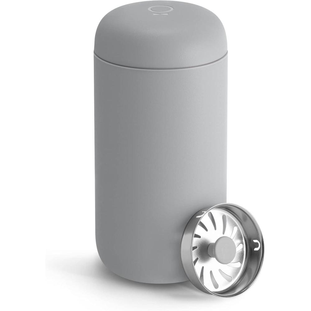 imageFellow 12 oz Carter Move Travel Mug  VacuumInsulated Stainless Steel Travel Coffee Mug  Coffee Tumbler with Ceramic Interior and Splash Guard  Warm Pinkmattegrey