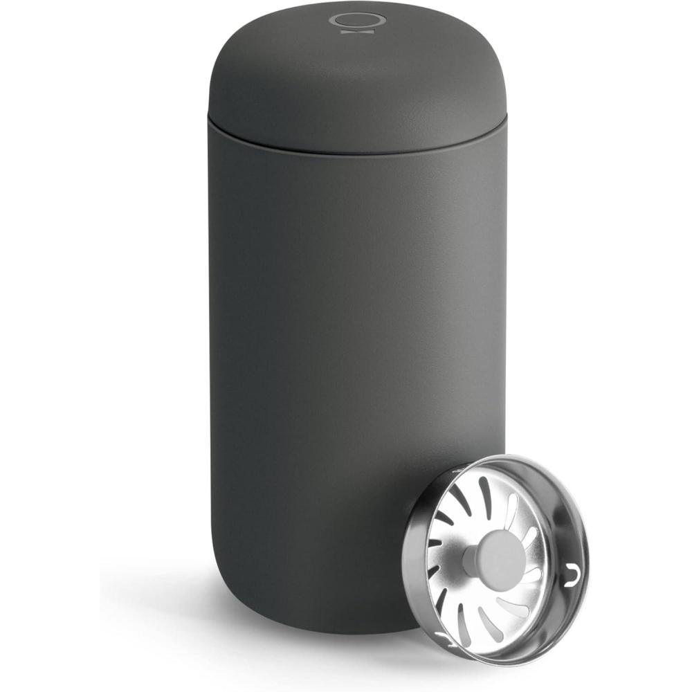 imageFellow 12 oz Carter Move Travel Mug  VacuumInsulated Stainless Steel Travel Coffee Mug  Coffee Tumbler with Ceramic Interior and Splash Guard  Warm PinkSlate Gray