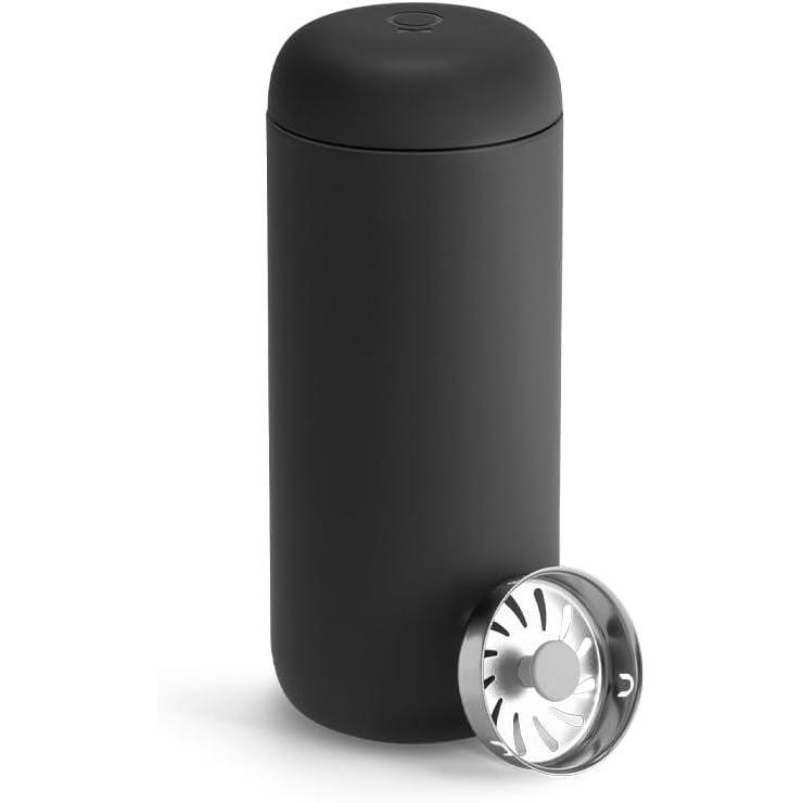 imageFellow 16 oz Carter Move Travel Mug  VacuumInsulated Stainless Steel Travel Coffee Mug  Coffee Tumbler with Ceramic Interior and Splash Guard  RedMatte Black