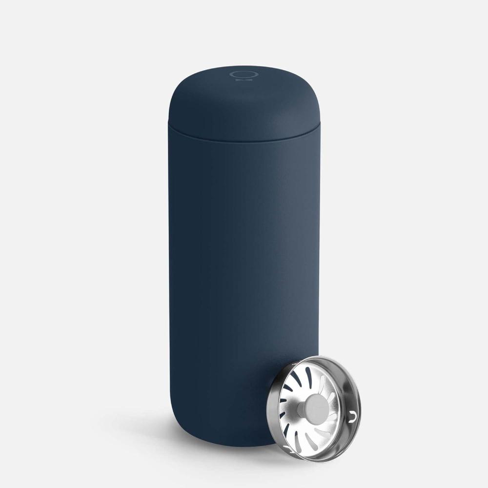 imageFellow 16 oz Carter Move Travel Mug  VacuumInsulated Stainless Steel Travel Coffee Mug  Coffee Tumbler with Ceramic Interior and Splash Guard  RedStone Blue