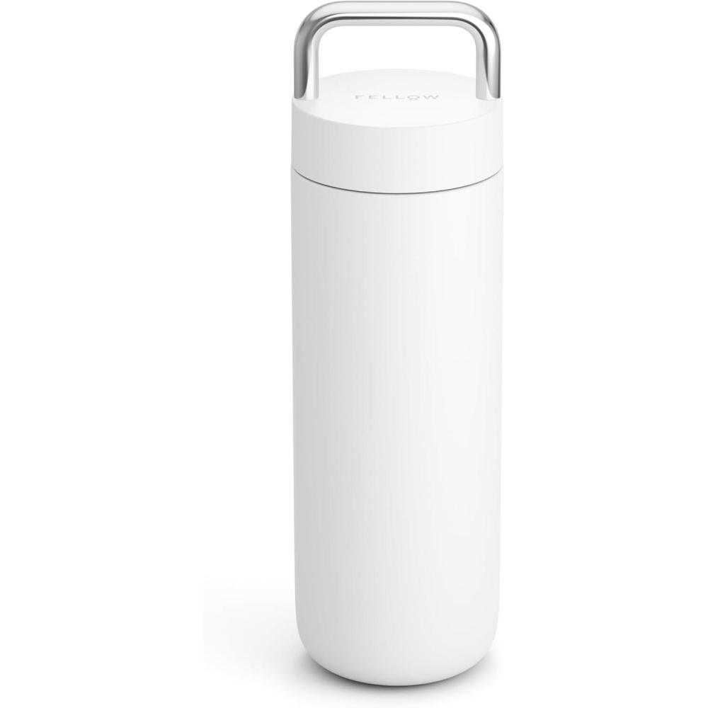 imageFellow 20 oz Carter Carry Water Bottle  LeakProof Lid Vacuum Insulated Stainless Steel Tumbler Keeps Heat for 12 HoursStays Cold for 24 Hours Stainless Steel Handle Dishwasher Safe Stone BlueMatte White
