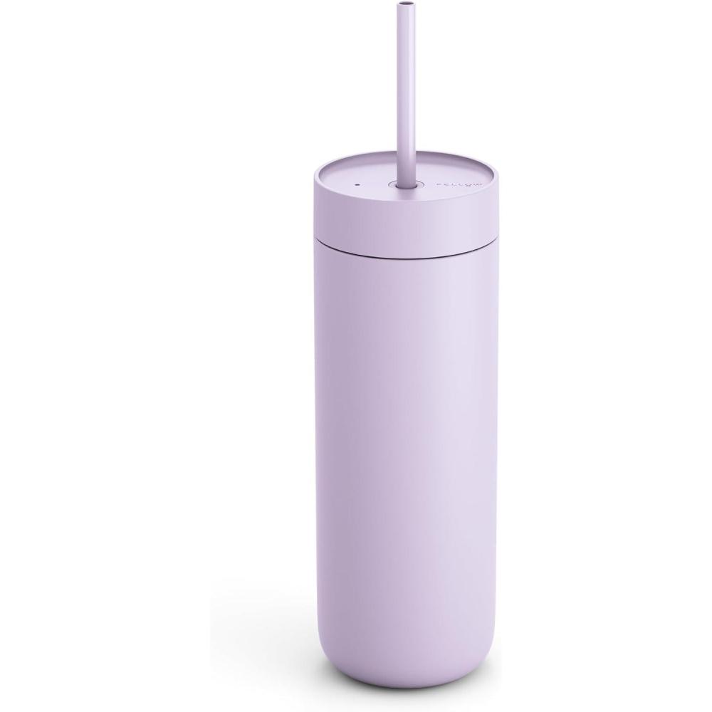 imageFellow 20 oz Carter Cold Tumbler  SpillResistant Straw Lid Stainless Steel VacuumInsulated Cup with Ceramic Interior and Reusable Straw for Cold Drinks Fits Cup HoldersDishwasher SafeMatte GreyPeri Twinkle