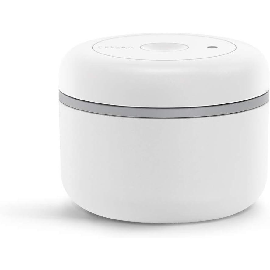 imageFellow Atmos Vacuum Coffee Canister ampamp Food Storage Container  07 Liter Canister holds up to 11 oz of Coffee Beans  Airtight Food Storage Containers  Coffee Containers  07 Liter  Clear GlassMatte White