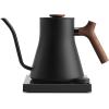 Fellow Stagg EKG Pro Electric Gooseneck Kettle – Pour-Over Coffee and Tea Pot, Stainless Steel, Quick Heating, Desert Rose with Maple Wood Handle, 0.9 Liter(Matte Black with Walnut Handle + Lid Pull)
