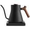 Fellow Stagg EKG Pro Electric Gooseneck Kettle – Pour-Over Coffee and Tea Pot, Stainless Steel, Quick Heating, Desert Rose with Maple Wood Handle, 0.9 Liter(Matte Black with Walnut Handle + Lid Pull)