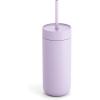 Fellow 16 oz Carter Cold Tumbler – Spill-Resistant Straw Lid, Stainless Steel Vacuum-Insulated Cup with Ceramic Interior and Reusable Straw for Cold Drinks,Fits Cup Holders,Dishwasher Safe,Matte Grey(Peri Twinkle)