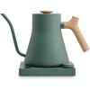 Fellow Stagg EKG Pro Electric Gooseneck Kettle – Pour-Over Coffee and Tea Pot, Stainless Steel, Quick Heating, Desert Rose with Maple Wood Handle, 0.9 Liter(Smoke Green with Maple Wood Handle)