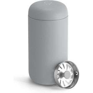 Fellow 12 oz Carter Move Travel Mug – Vacuum-Insulated Stainless Steel Travel Coffee Mug – Coffee Tumbler with Ceramic Interior and Splash Guard – Warm Pink(matte-grey)