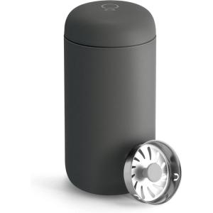 Fellow 12 oz Carter Move Travel Mug – Vacuum-Insulated Stainless Steel Travel Coffee Mug – Coffee Tumbler with Ceramic Interior and Splash Guard – Warm Pink(Slate Gray)