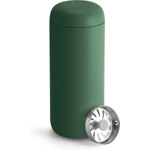 Fellow 16 oz Carter Move Travel Mug – Vacuum-Insulated Stainless Steel Travel Coffee Mug – Coffee Tumbler with Ceramic Interior and Splash Guard – Red(Cargo Green)