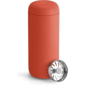 Fellow 16 oz Carter Move Travel Mug – Vacuum-Insulated Stainless Steel Travel Coffee Mug – Coffee Tumbler with Ceramic Interior and Splash Guard – Red(Corduroy Red)