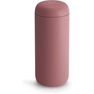 Fellow 16 oz Carter Move Travel Mug – Vacuum-Insulated Stainless Steel Travel Coffee Mug – Coffee Tumbler with Ceramic Interior and Splash Guard – Red(Desert Rose)