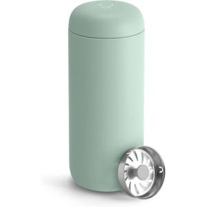 Fellow 16 oz Carter Move Travel Mug – Vacuum-Insulated Stainless Steel Travel Coffee Mug – Coffee Tumbler with Ceramic Interior and Splash Guard – Red(Mint Chip)