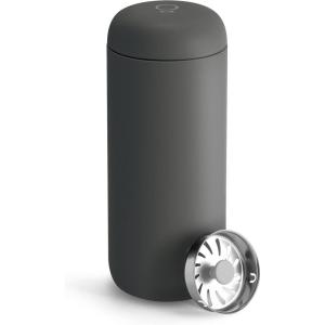 Fellow 16 oz Carter Move Travel Mug – Vacuum-Insulated Stainless Steel Travel Coffee Mug – Coffee Tumbler with Ceramic Interior and Splash Guard – Red(Slate Gray)