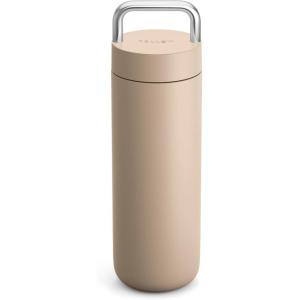Fellow 20 oz Carter Carry Water Bottle – Leak-Proof Lid, Vacuum Insulated Stainless Steel Tumbler, Keeps Heat for 12 Hours/Stays Cold for 24 Hours, Stainless Steel Handle, Dishwasher Safe, Stone Blue(Sand Dune)