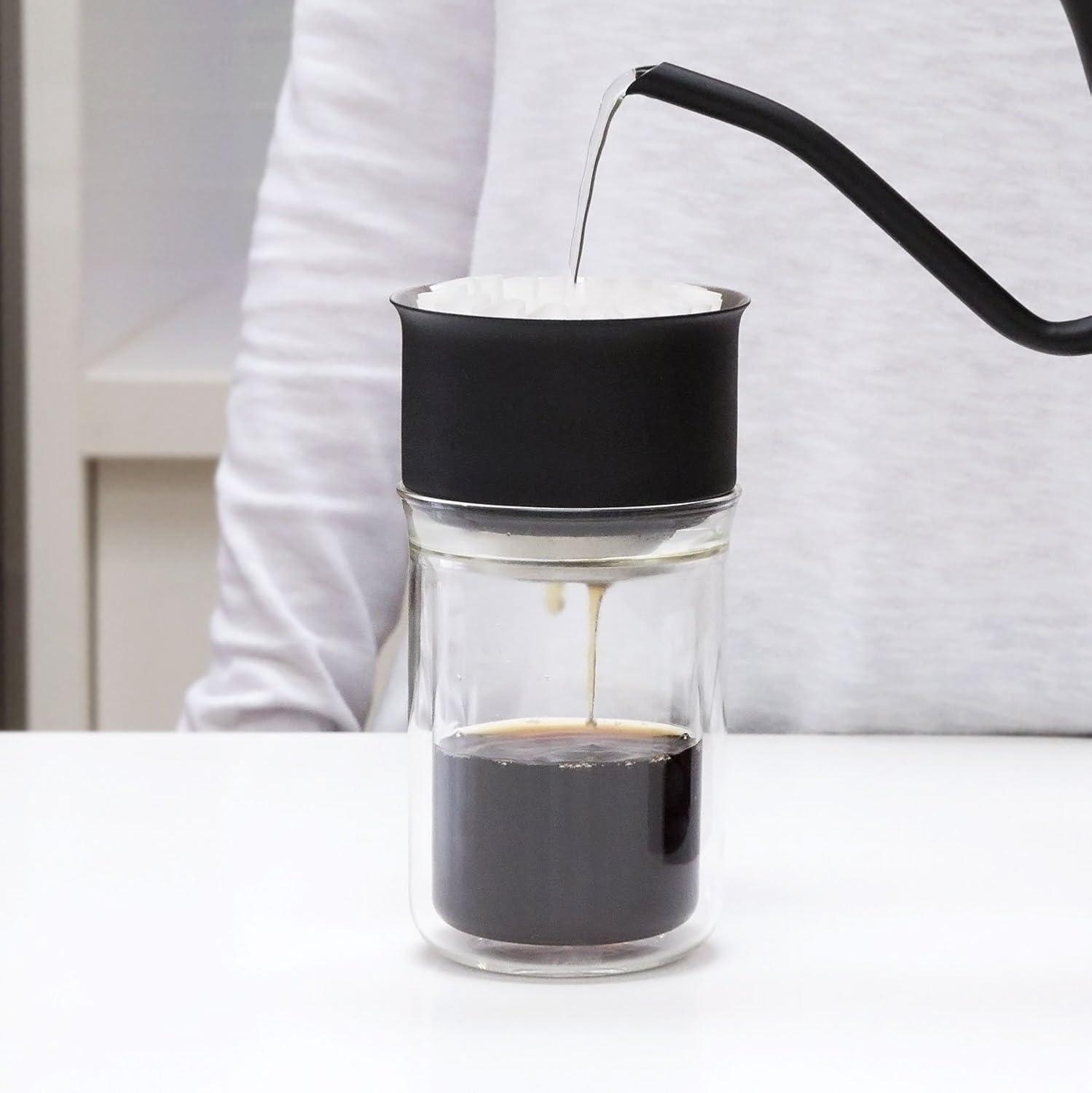 imageFellow Stagg Tasting Glasses for Coffee and Tea Mug  Handblown Borosilicate Glass Insulated Double Wall For Pour Over Mug 10 oz Set of Two