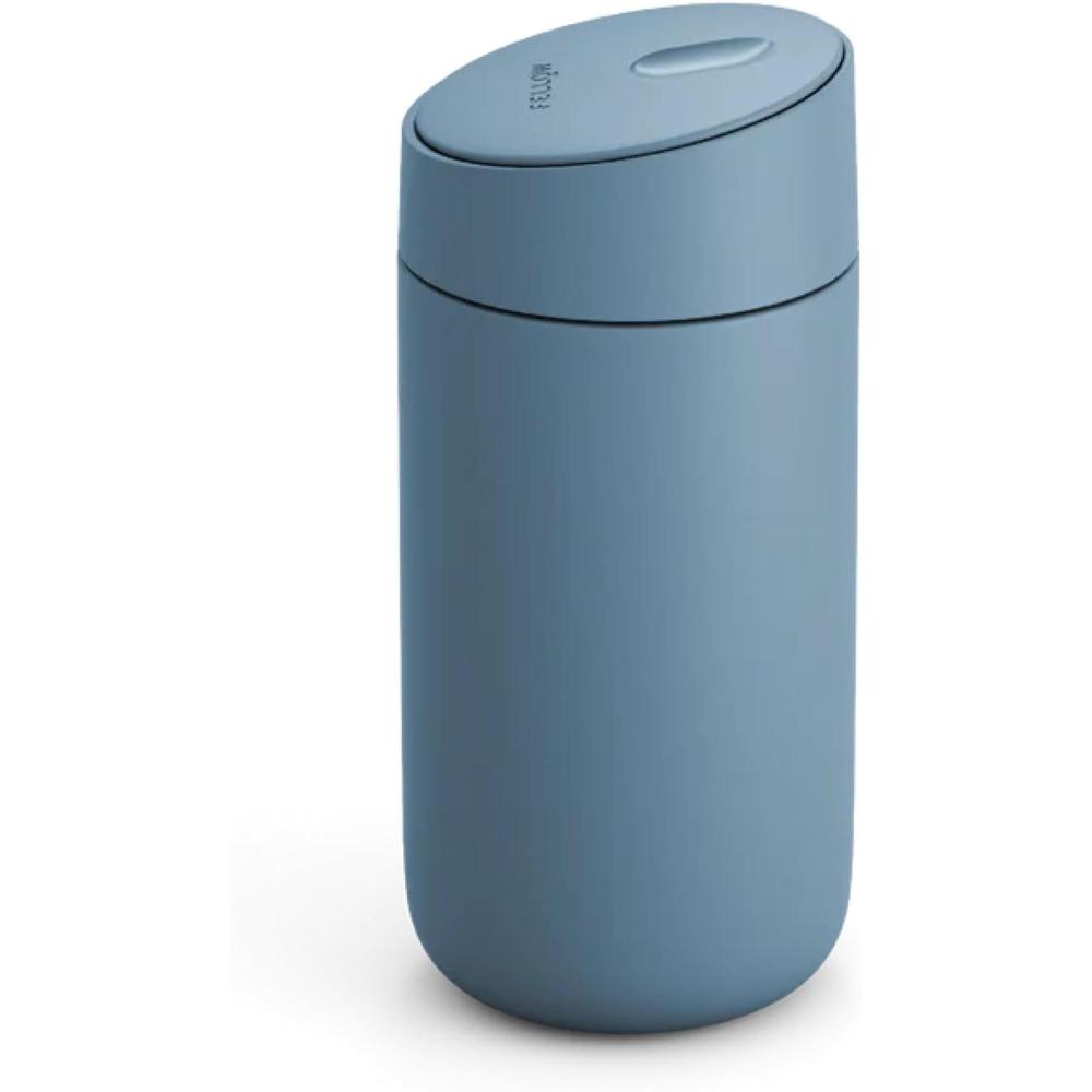 imageFellow 12 oz Carter Slide Travel Mug  OneHanded Slide Lid Vacuum Insulated Stainless Steel Tumbler with Ceramic Interior for Hot and Cold Drinks LeakProof and Dishwasher Safe Stone BlueHazy Blue