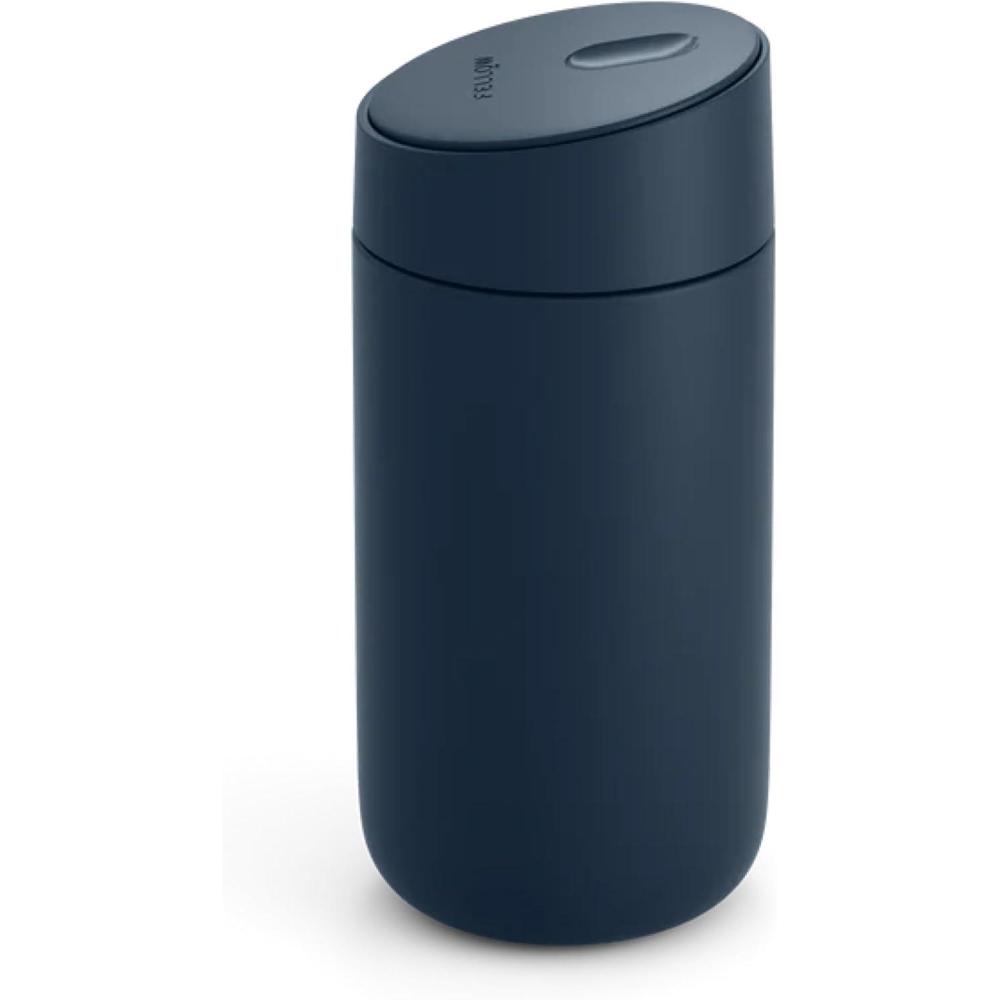 imageFellow 12 oz Carter Slide Travel Mug  OneHanded Slide Lid Vacuum Insulated Stainless Steel Tumbler with Ceramic Interior for Hot and Cold Drinks LeakProof and Dishwasher Safe Stone BlueStone Blue