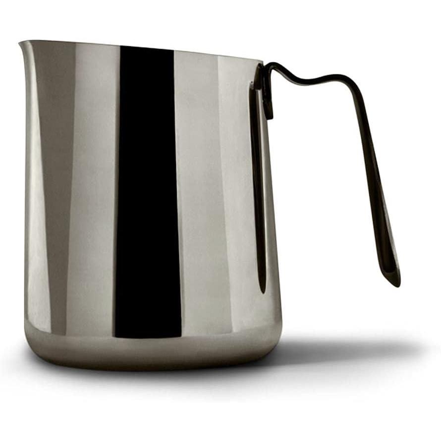 imageFellow Eddy Steaming Pitcher Milk Frother Pitcher with Fluted Spout Premium Barista Tools for Precision Latte Art 188 Stainless Steel Graphite 18oz JugPolished Graphite
