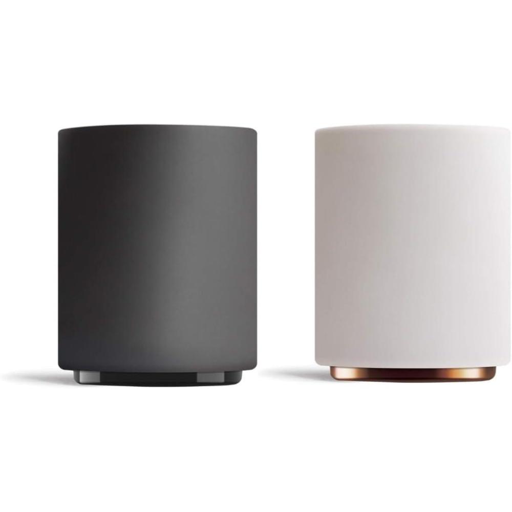 imageFellow Monty Milk Art Cups Double Wall Ceramic Latte Mug 11 oz Matte Black ampamp White with Graphite ampamp Copper Base Set of 2