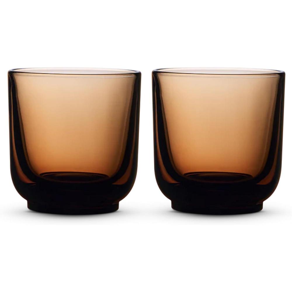 imageFellow Pirch Cappuccino Glasses 65 oz Artisanal Cups Set of 2 Dishwasher Safe Coffee Glasses for Milk ampamp Espresso Drinks  AmberAmber