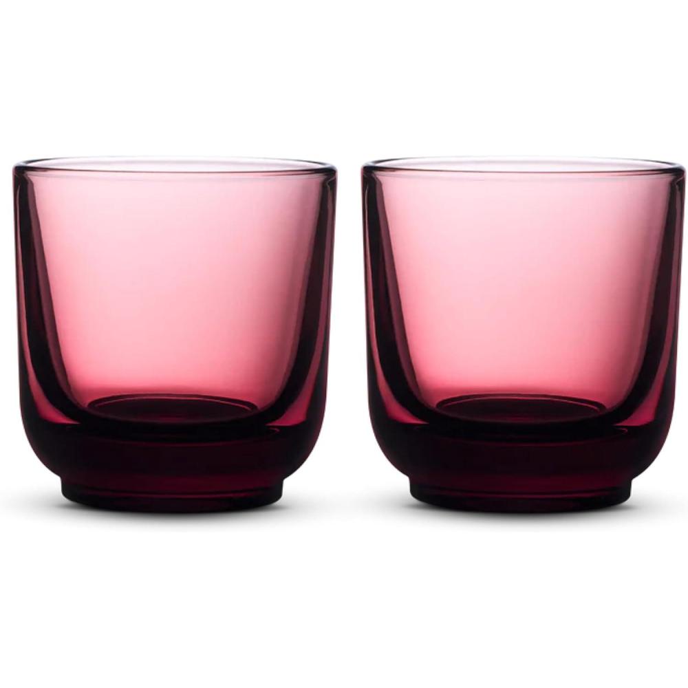 imageFellow Pirch Cappuccino Glasses 65 oz Artisanal Cups Set of 2 Dishwasher Safe Coffee Glasses for Milk ampamp Espresso Drinks  AmberGarnet