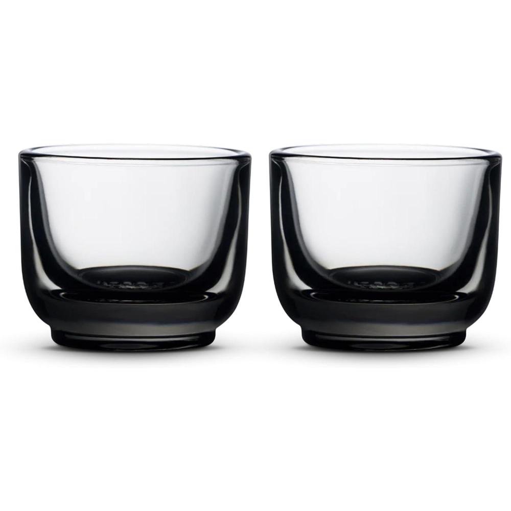 imageFellow Pirch Espresso Glasses 35 oz Artisanal Cups Set of 2 Dishwasher Safe Coffee Glasses for Espresso Shots ampamp Latte Art  Smoke