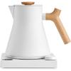 Fellow Corvo EKG Electric Tea Kettle-Electric Pour Over Coffee and Tea Pot-Quick Heating Electric Kettles-Temperature Control & Built-In Brew Timer-Matte White with Maple Handle-0.9 Liter(Matte White with Maple Handle)