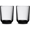 Fellow Pirch Latte Glasses 11 oz Artisanal Cups, Set of 2, Dishwasher Safe Coffee Glasses for Espresso Drinks & Latte Art – Smoke(Smoke)