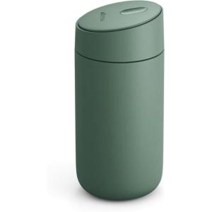 Fellow 12 oz Carter Slide Travel Mug – One-Handed Slide Lid, Vacuum Insulated Stainless Steel Tumbler with Ceramic Interior for Hot and Cold Drinks, Leak-Proof and Dishwasher Safe, Stone Blue(Smoke Green)