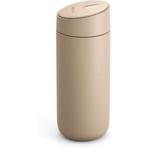 Fellow 16 oz Carter Slide Travel Mug – One-Handed Slide Lid, Vacuum Insulated Stainless Steel Tumbler with Ceramic Interior for Hot and Cold Drinks, Leak-Proof and Dishwasher Safe, Matte Black(Sand Dune)