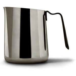 Fellow Eddy Steaming Pitcher – Milk Frother Pitcher with Fluted Spout, Premium Barista Tools for Precision Latte Art, 18/8 Stainless Steel, Graphite, 18oz Jug(Polished Graphite)