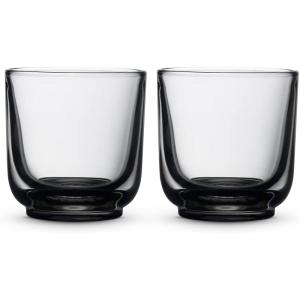Fellow Pirch Cappuccino Glasses 6.5 oz Artisanal Cups, Set of 2, Dishwasher Safe Coffee Glasses for Milk & Espresso Drinks – Amber(Smoke)