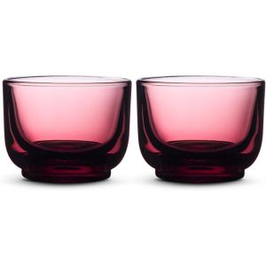 Fellow Pirch Cortado Glasses 4.5 oz Artisanal Cups, Set of 2, Dishwasher Safe Coffee Glasses for Espresso Drinks & Latte Art – Smoke(Garnet)