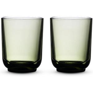 Fellow Pirch Latte Glasses 11 oz Artisanal Cups, Set of 2, Dishwasher Safe Coffee Glasses for Espresso Drinks & Latte Art – Smoke(Woodland)