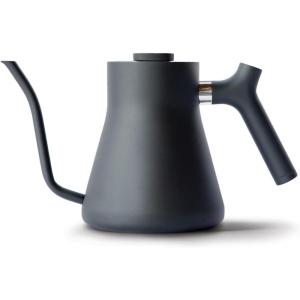 Fellow Stagg Stovetop Pour-Over Coffee and Tea Kettle – Gooseneck Teapot with Precision Pour Spout, Built-In Thermometer, Matte Black, 1 Liter(Matte Black)