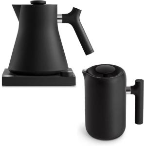 Matte Black Coffee and Tea Enthusiast Bundle: Fellow Clara Insulated Coffee Maker + Corvo EKG Electric Tea Kettle